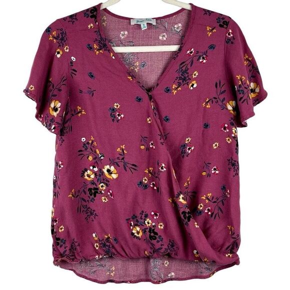 Grace & Lace Floral Wrap Blouse Small - Picture 1 of 9